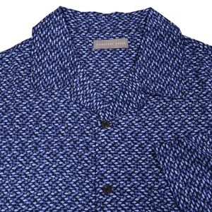 Geoffrey Beene Mens Camp Shirt Pebble Print‎ Short Sleeve Button Up Size M